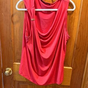 Pink Drape Neck Women's Top 1X